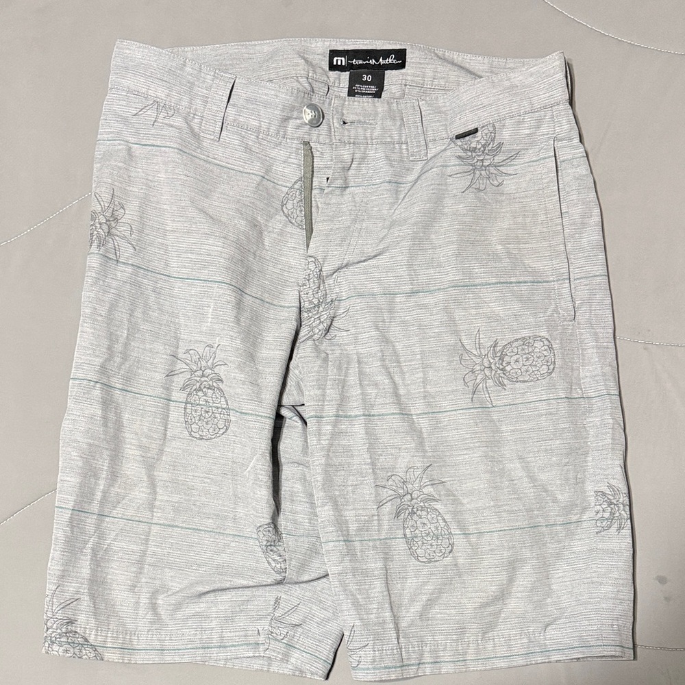 Gray Pineapple Print Board Shorts